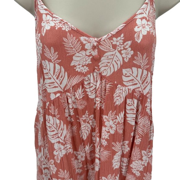 Kai Aloha Ocean Love Womens Peach Pink Floral Spaghetti Strap Mini Dress Size S - Picture 3 of 7